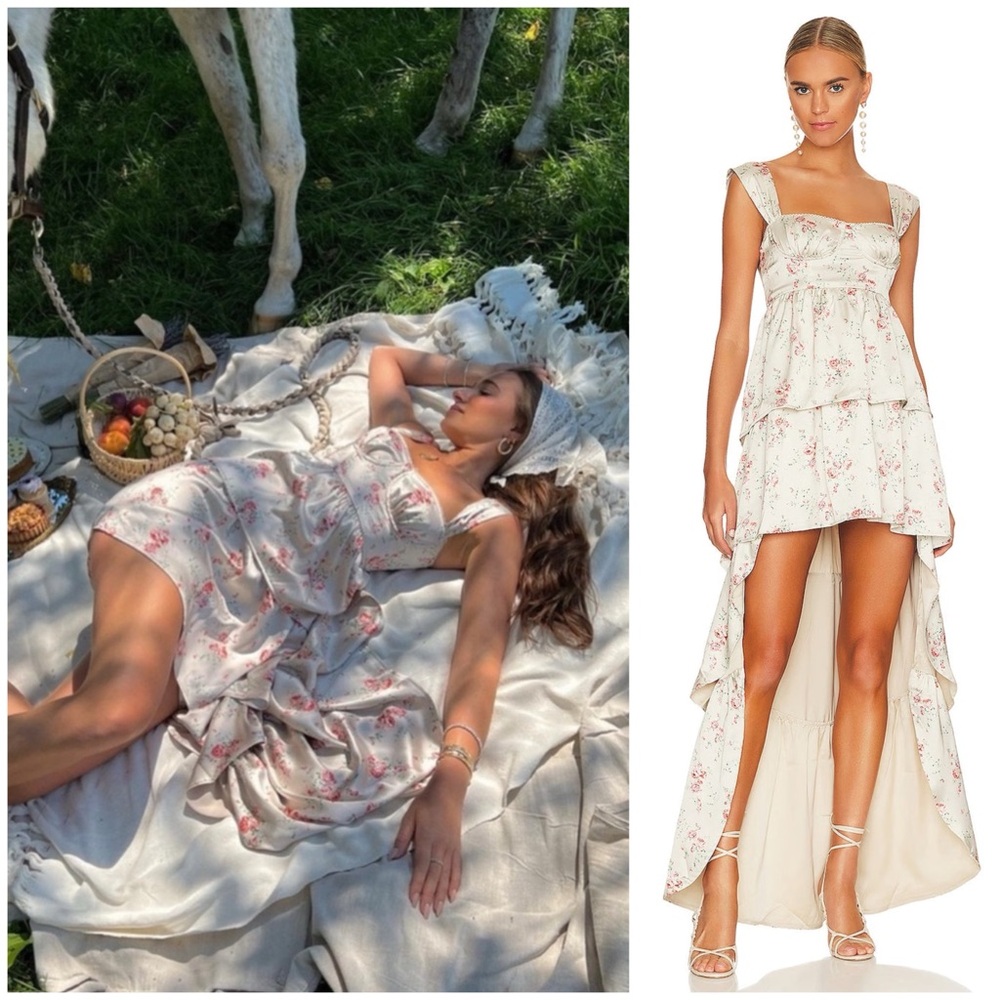 WeWoreWhat ~ Corset High Low Maxi in Dainty Floral